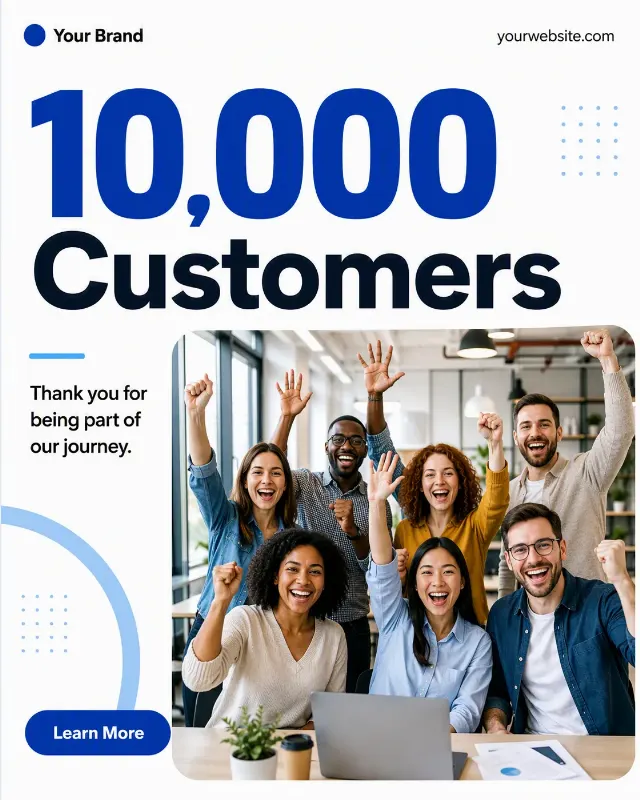 10,000 Customers LinkedIn Milestone Post