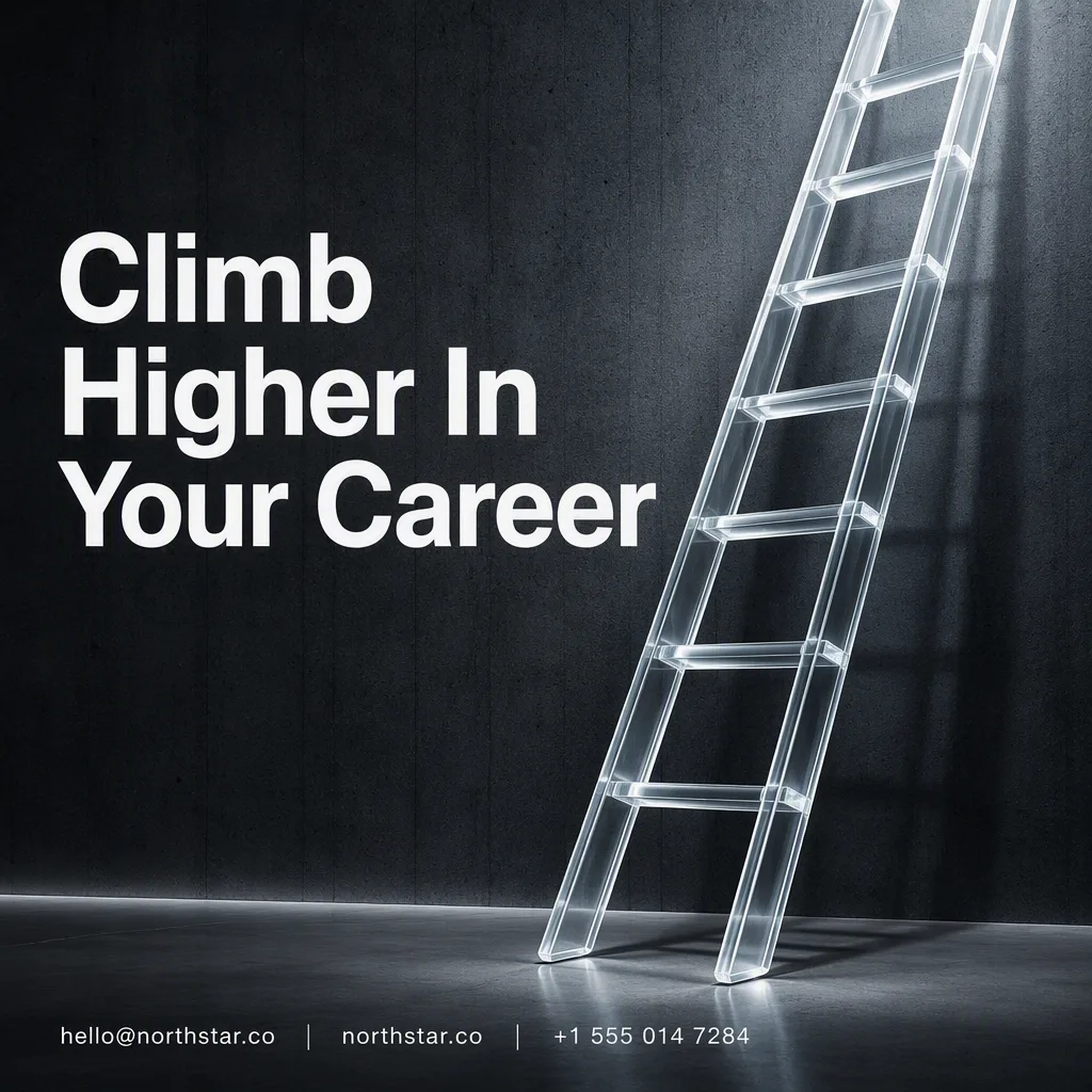 3D Glass Ladder Career Growth LinkedIn Post