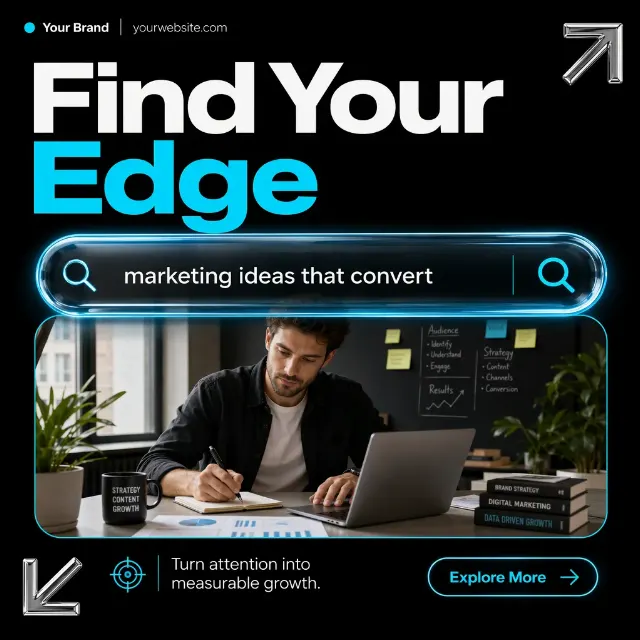 3D Glass Search Bar Marketing Post