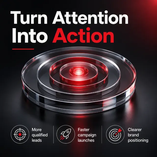 3D Glass Target LinkedIn Marketing Post