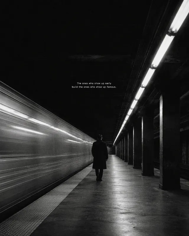 4AM Subway Platform Quote Graphic