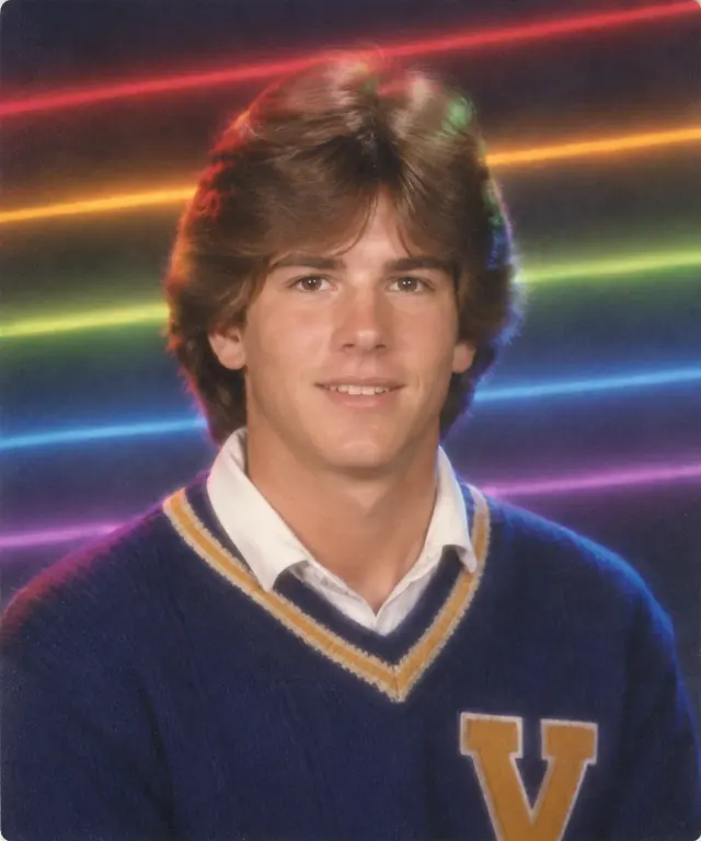 80s High School Laser Beam Portrait