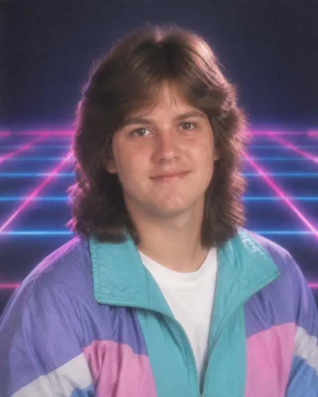 80s Mall Studio Portrait With Laser Grid