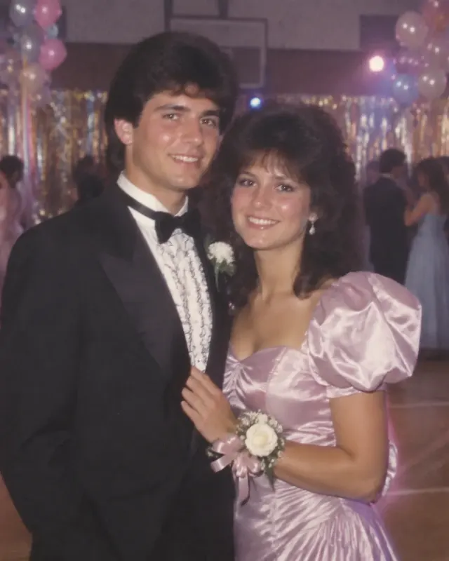80s Prom Night Couple Portrait