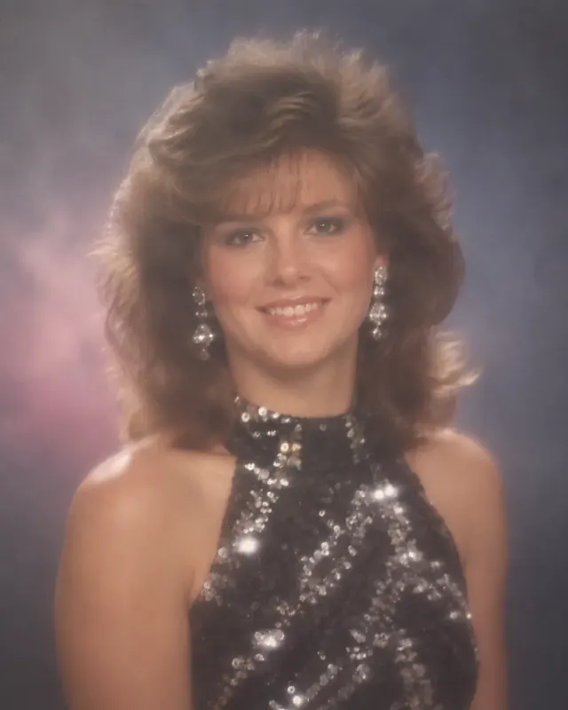 80s Prom Portrait With Big Hair