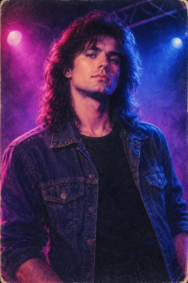 80s Rock Band Poster Style Portrait
