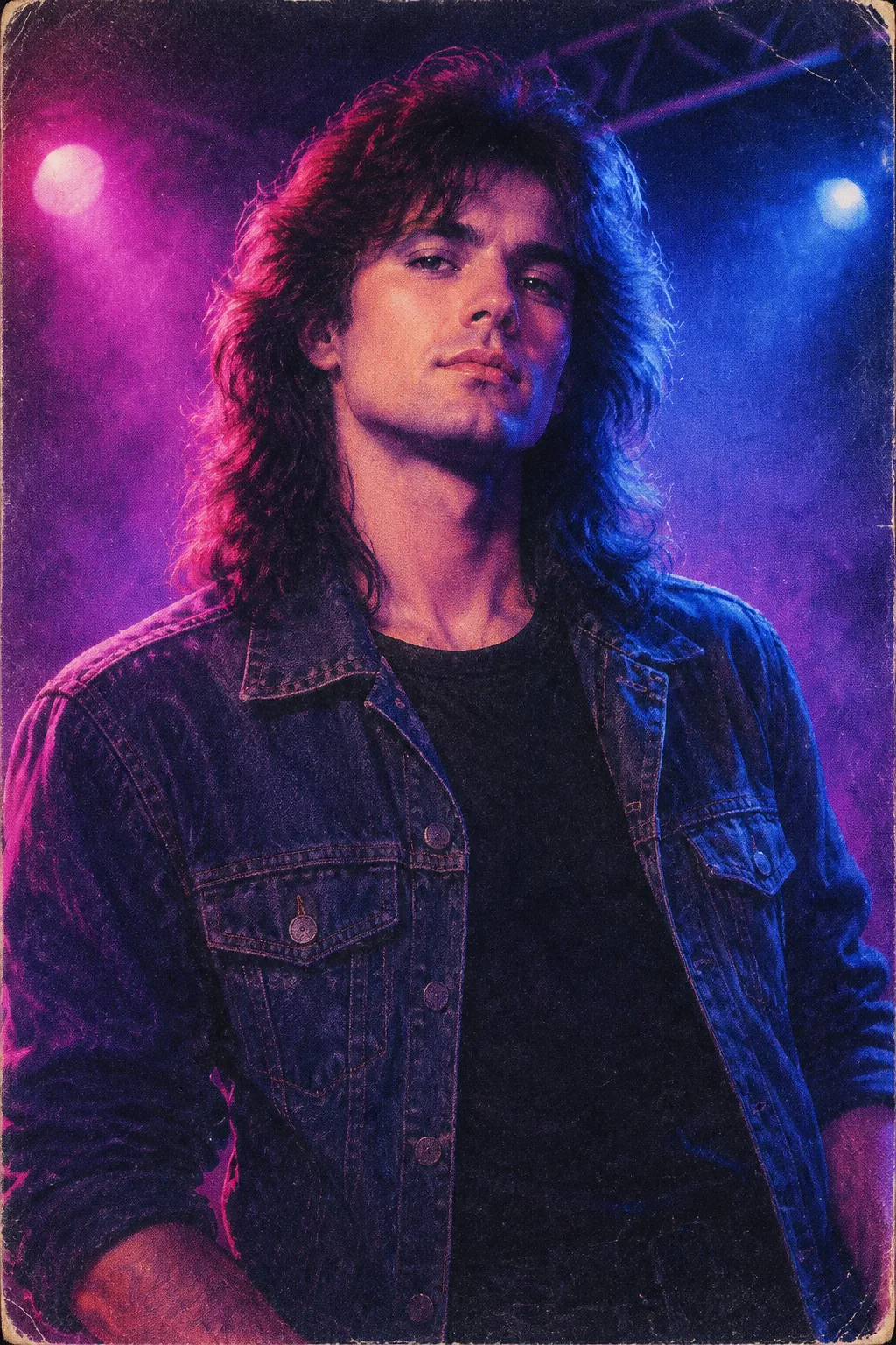 80s Rock Band Poster Style Portrait