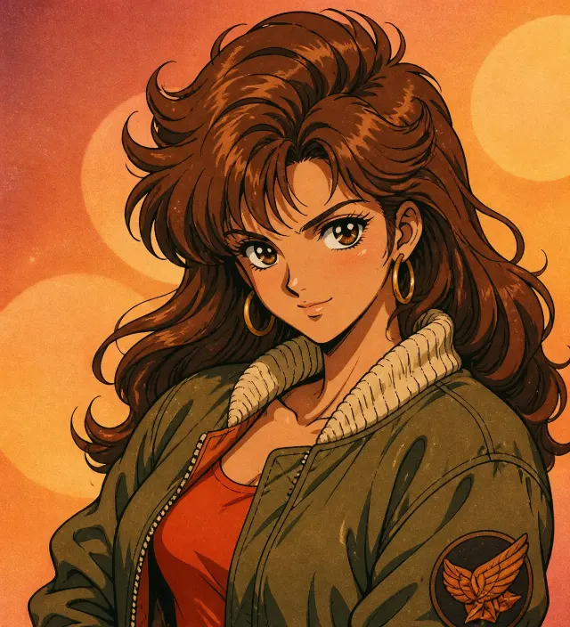 90s Retro Anime Heroine Portrait