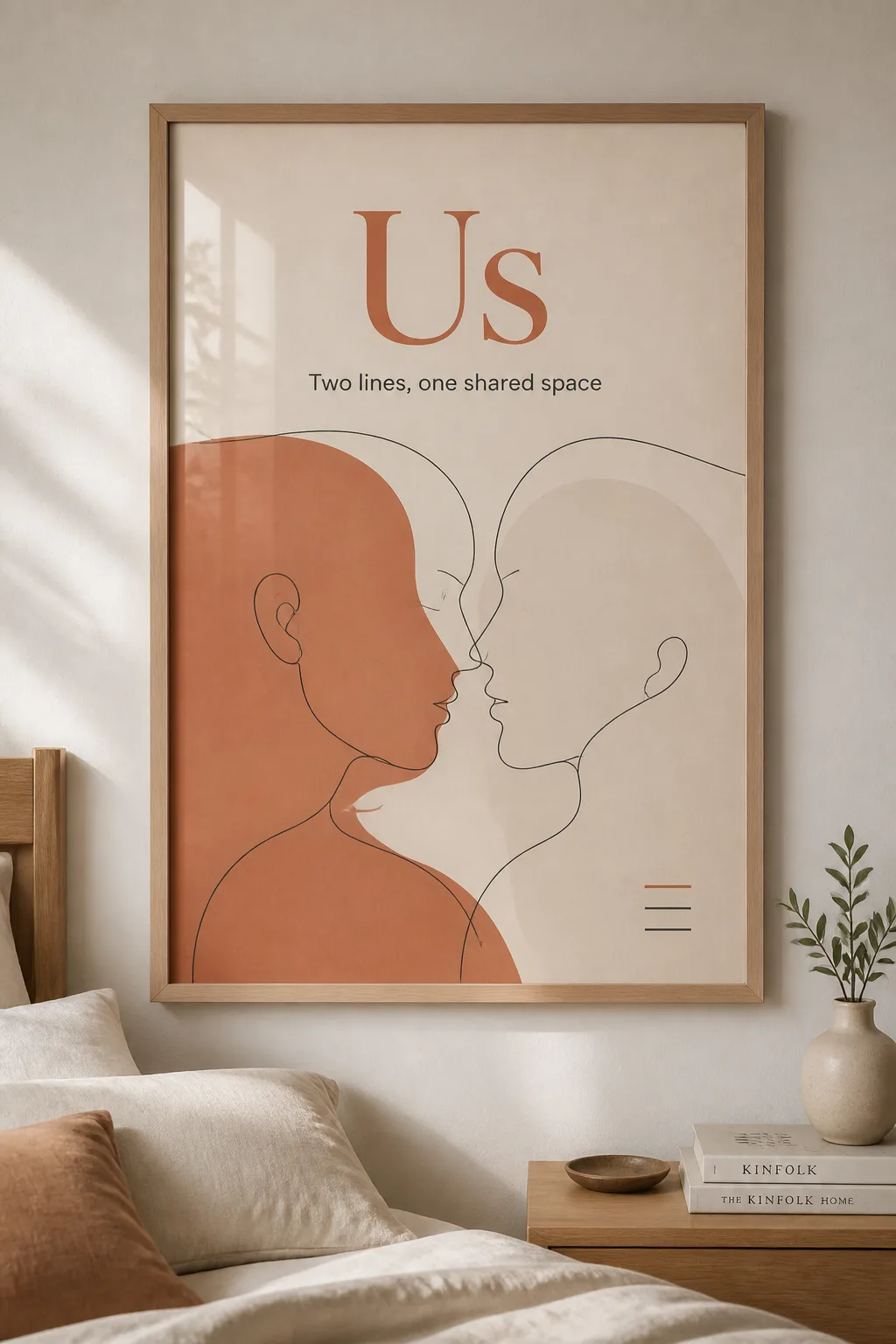 Abstract Profile Faces Framed Bedroom Poster