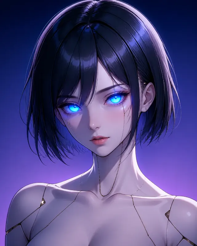 Anime Android Girl Portrait Bust