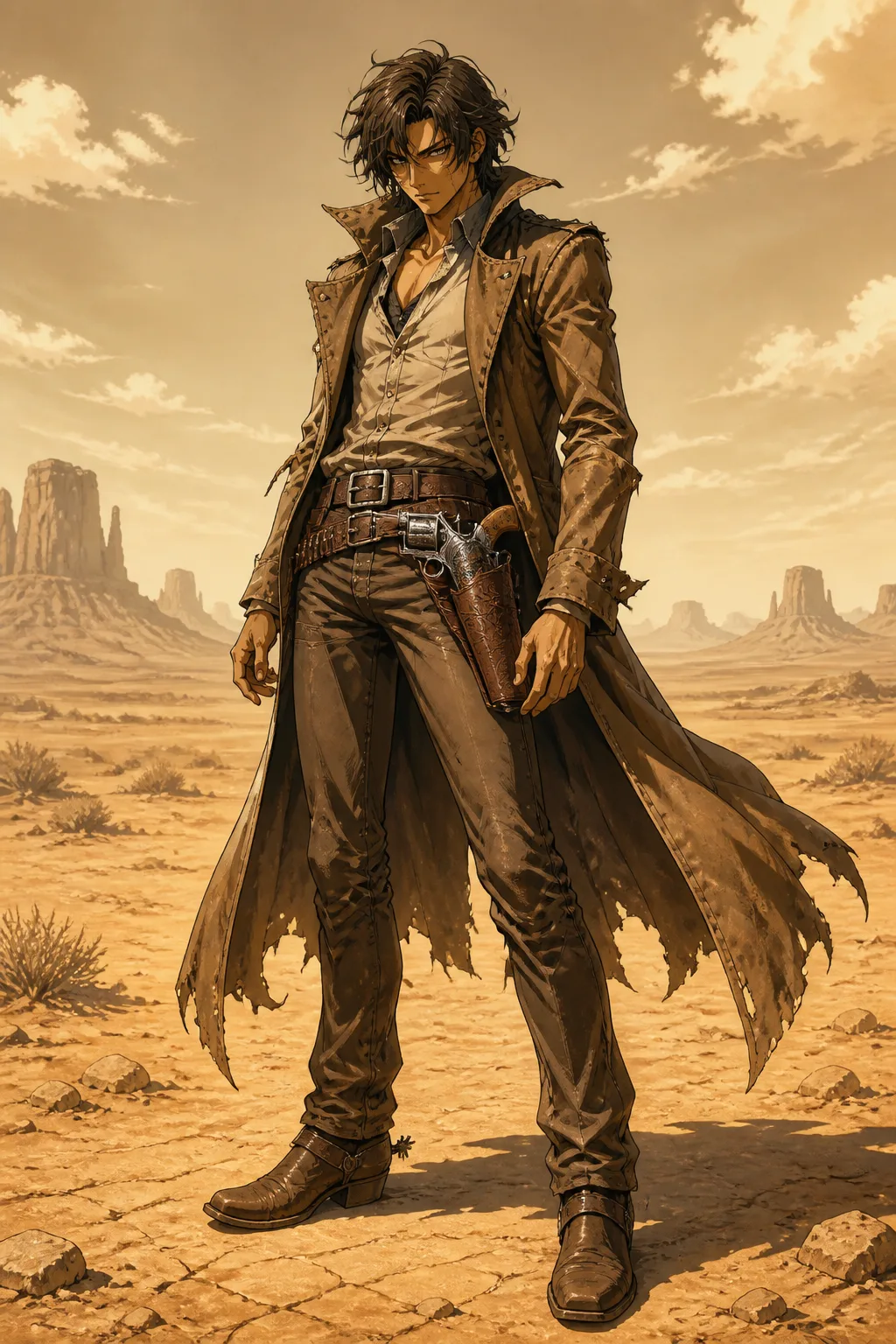 Anime Gunslinger Full Body Character