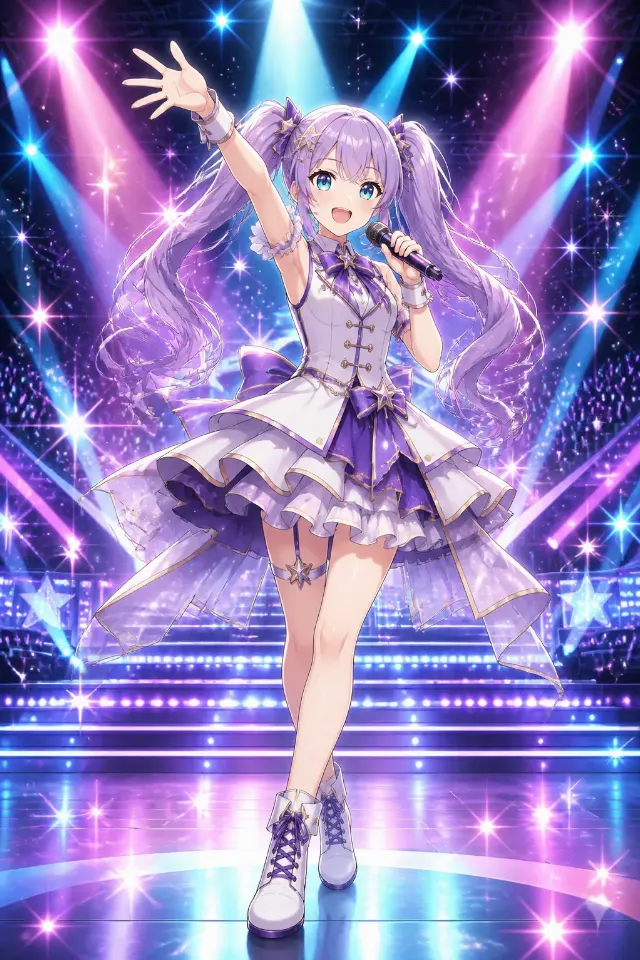 Anime Idol Singer Stage Performance