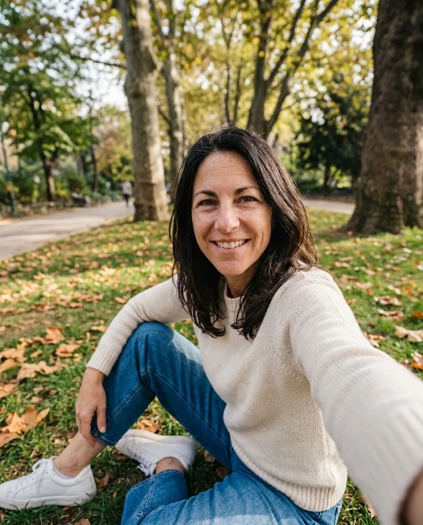 Autumn Park Casual Selfie Portrait