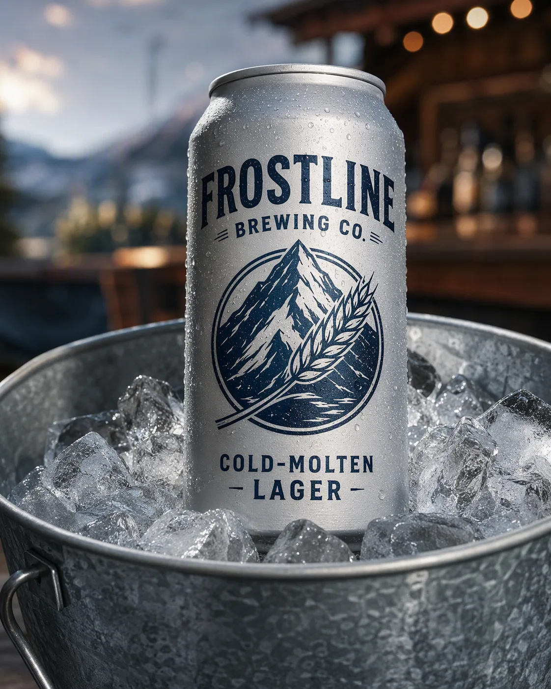 Beer Can Logo Ice Bucket Mockup
