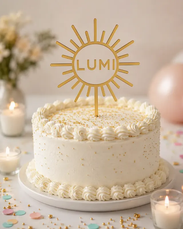 Birthday Cake Logo Topper Mockup