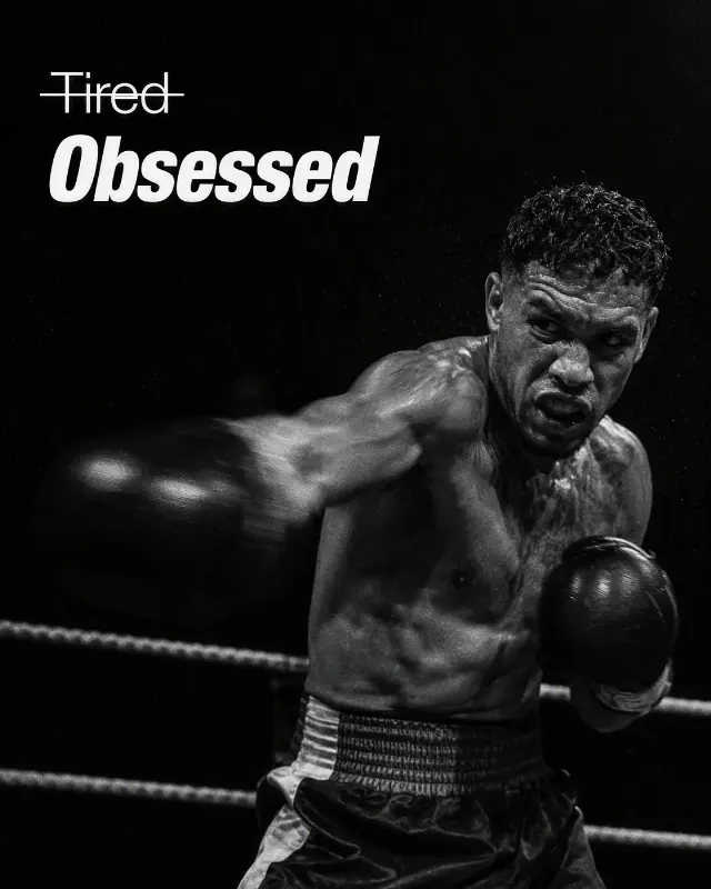 Black And White Boxing Motivation Post