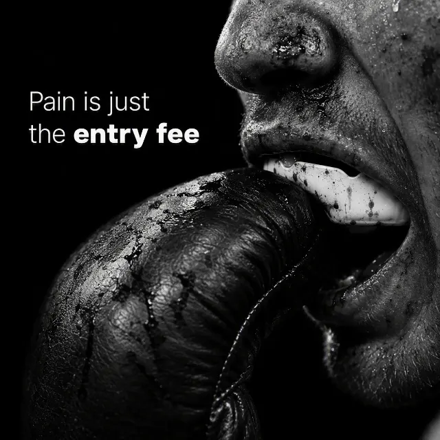 Black And White Fighter Quote Graphic