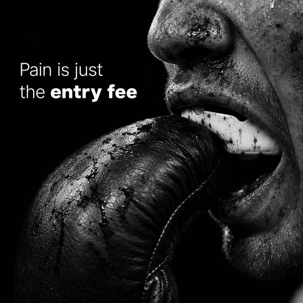 Black And White Fighter Quote Graphic
