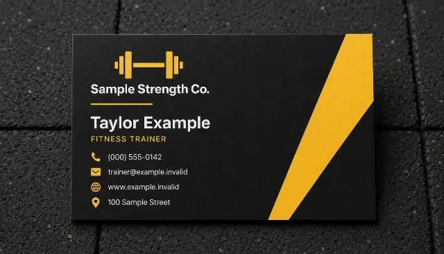 Black And Yellow Fitness Trainer Business Card