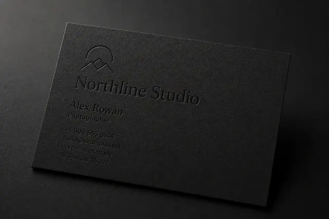 Black Embossed Photography Business Card