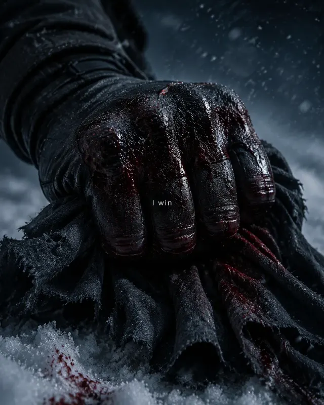Bloodied Fist Snow Motivational Quote