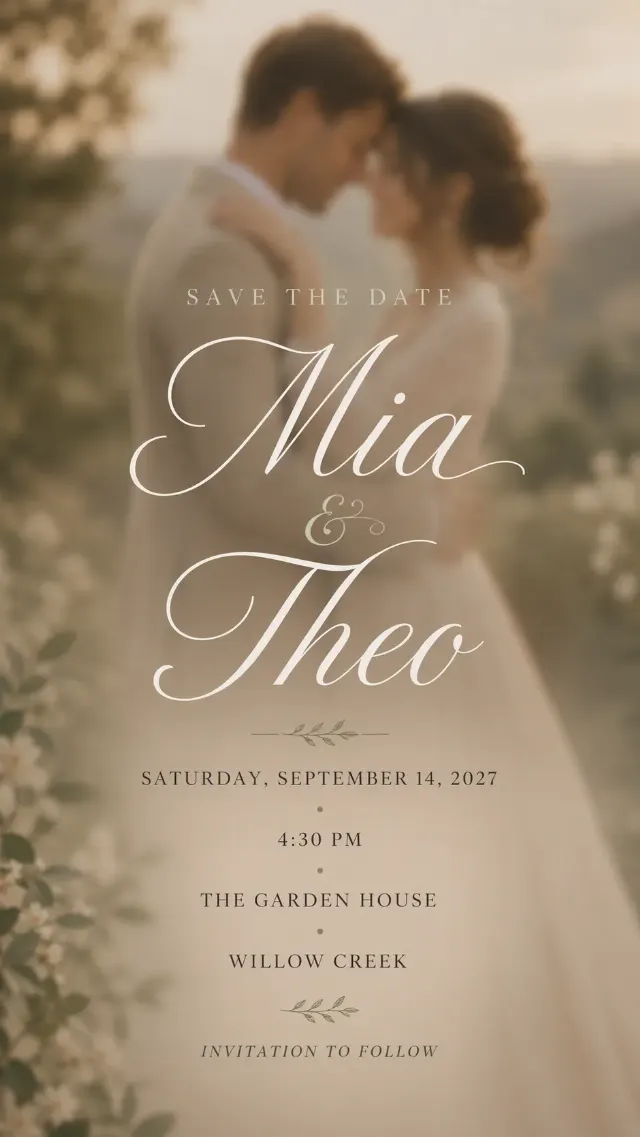 Blurred Couple Instagram Story Save The Date