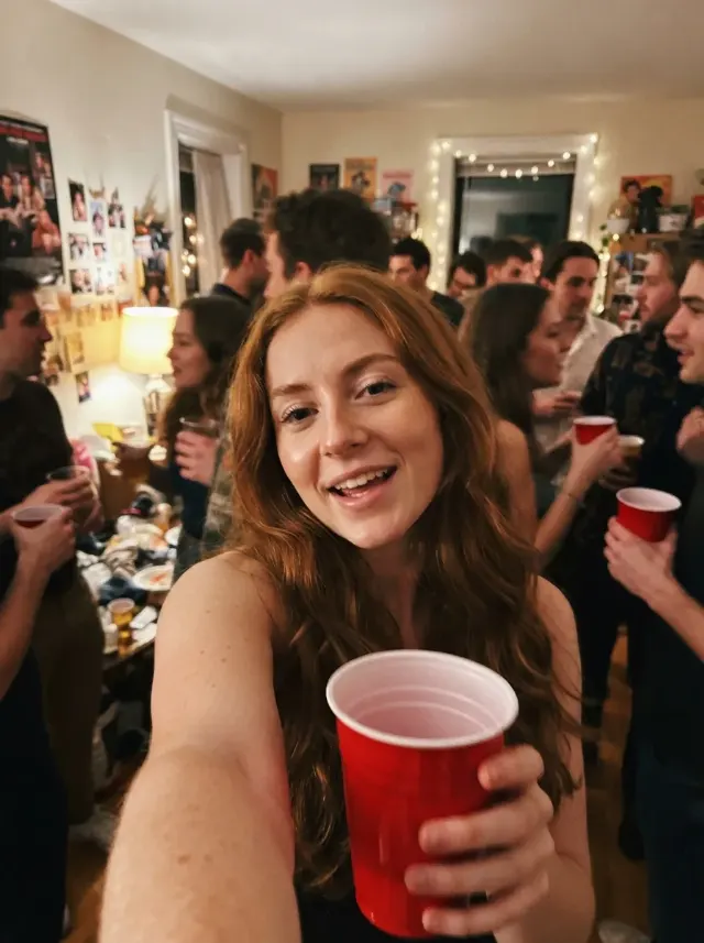Blurry Crowded House Party Selfie
