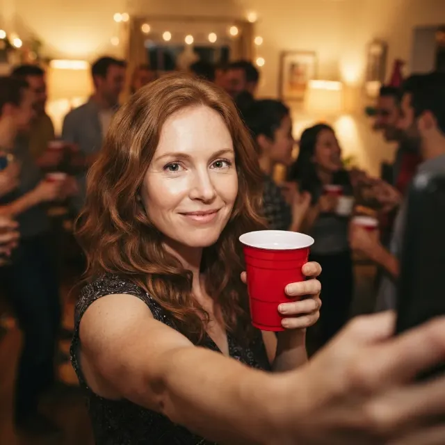 Blurry House Party Selfie