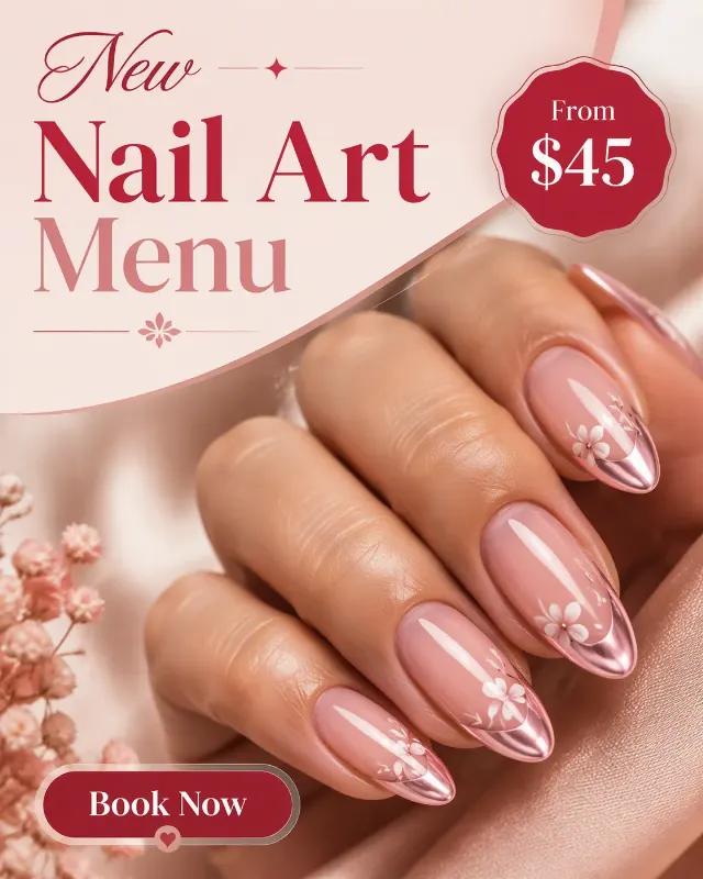 Blush Pink Nail Art Instagram Ad
