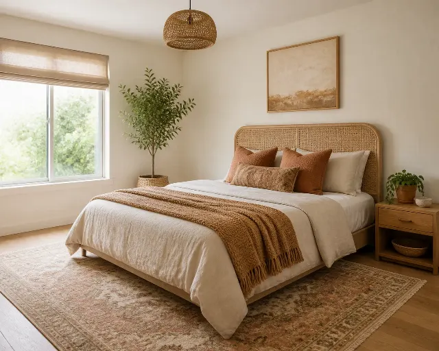 Boho Bedroom Virtual Staging Photo