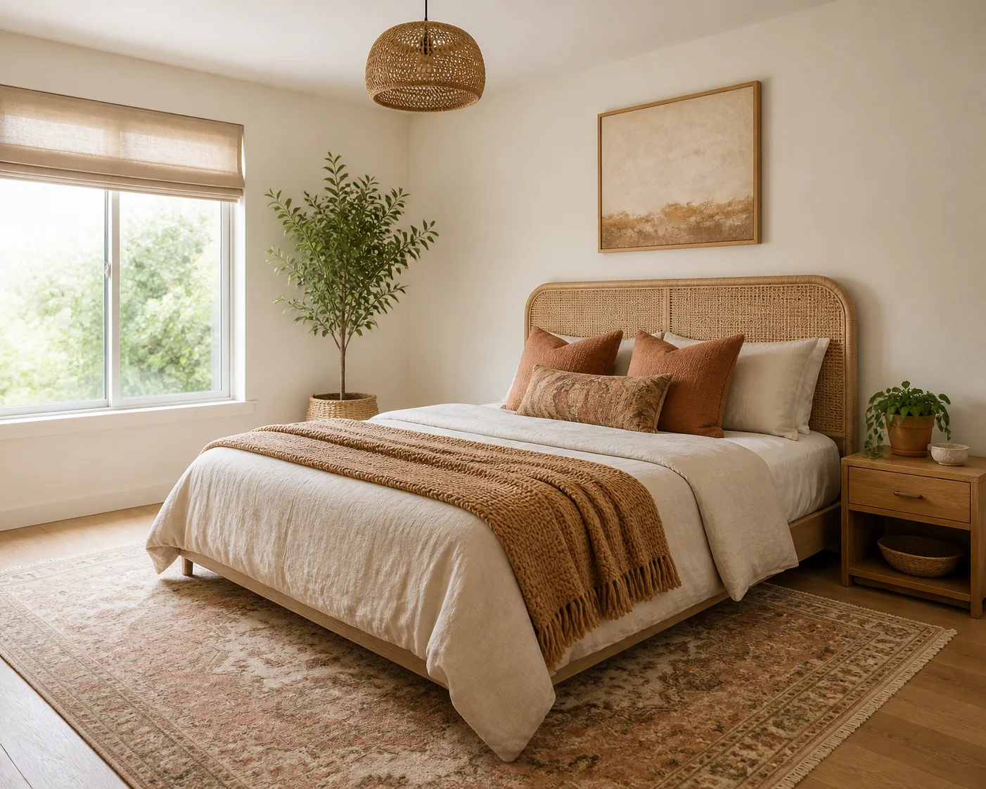 Boho Bedroom Virtual Staging Photo