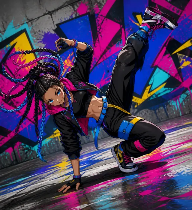 Bold Anime Street Dancer Character