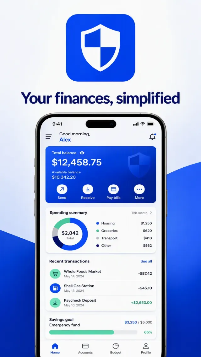 Bold Banking App Icon Hero Screen