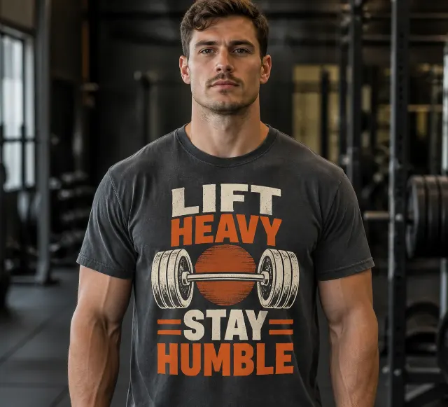 Bold Barbell Gym T-Shirt Mockup