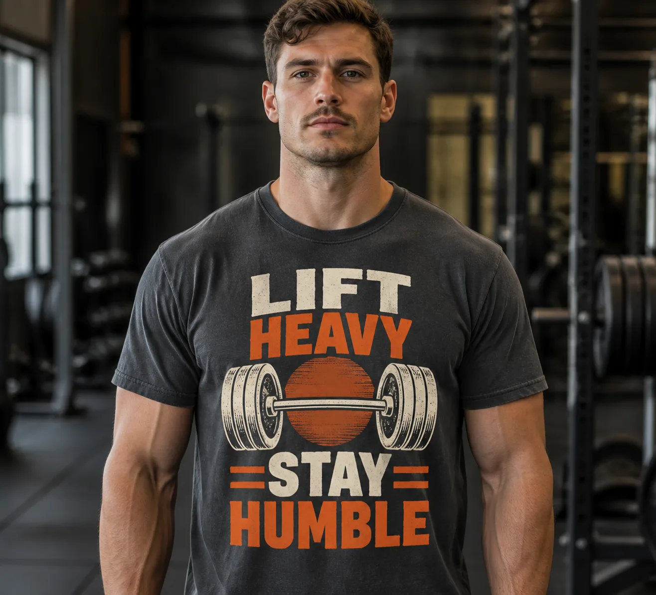 Bold Barbell Gym T-Shirt Mockup