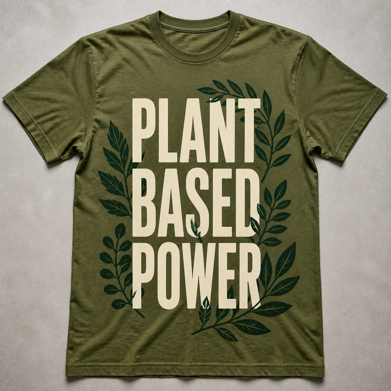 Bold Botanical Typography Tee Mockup