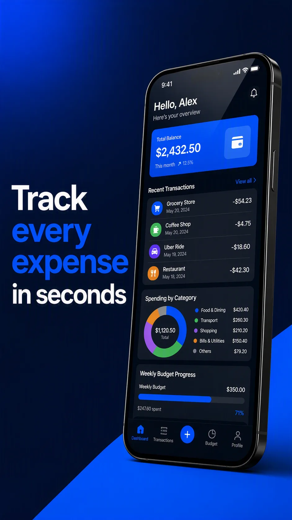 Bold Expense Tracking App Screenshot Ad