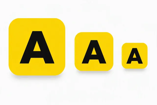Bold Letter App Icon Size Variations