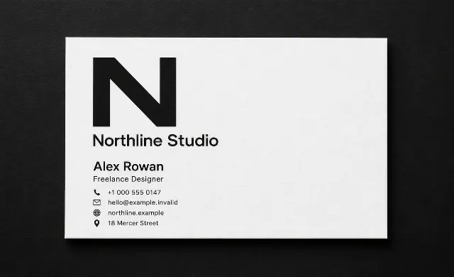 Bold Letterform Freelance Designer Card