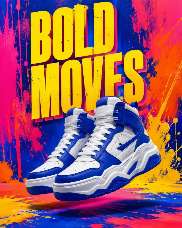 Bold Moves Colorful Sneaker Streetwear Ad