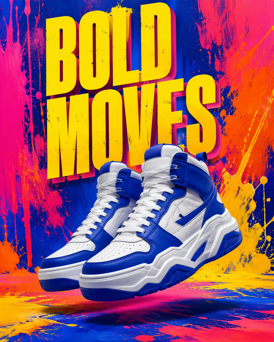 Bold Moves Colorful Sneaker Streetwear Ad