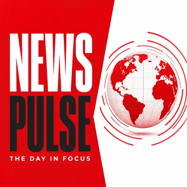 Bold Red And White News Podcast Cover