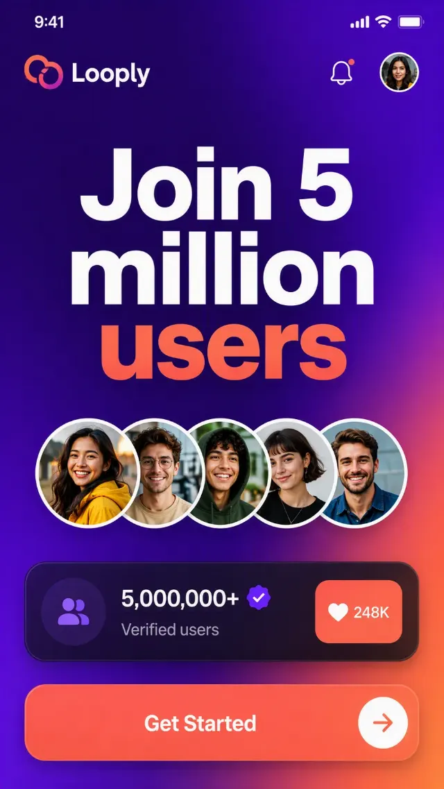 Bold Social App Proof Screen