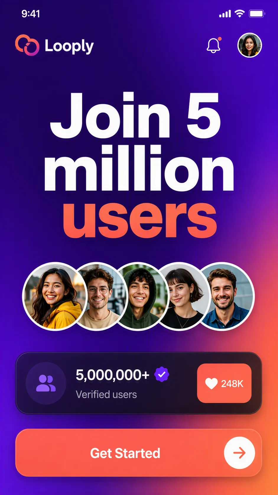 Bold Social App Proof Screen