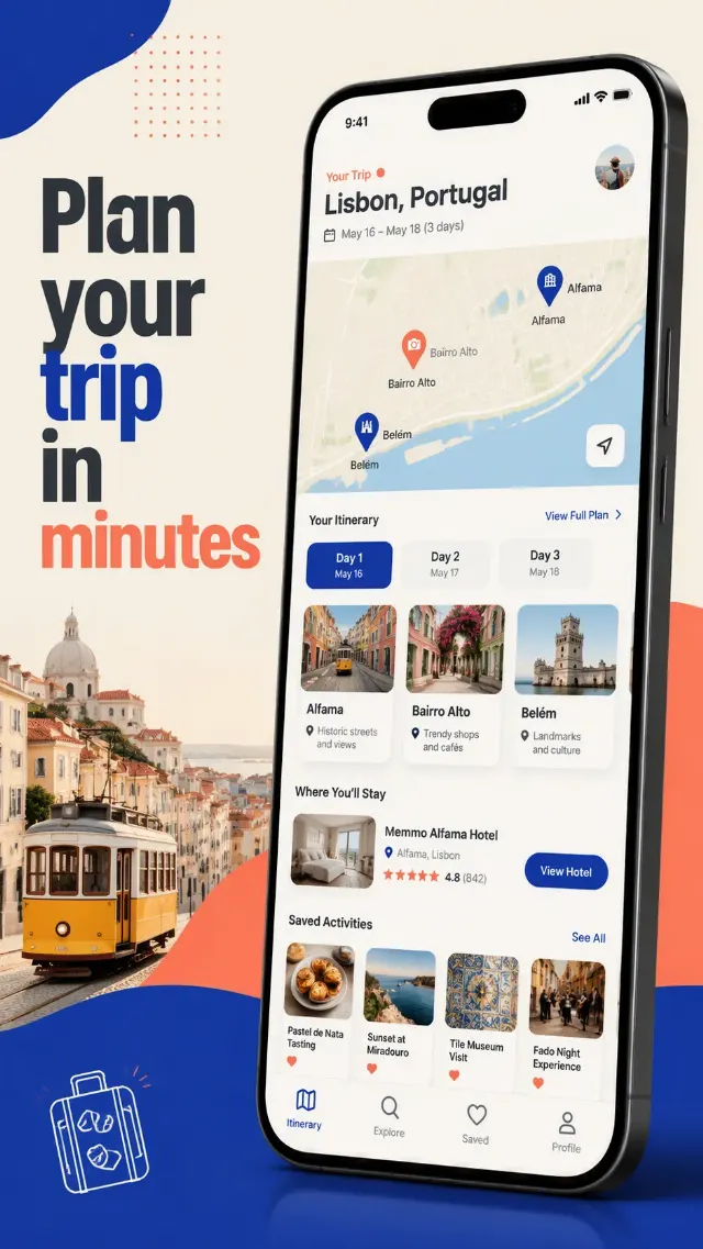 Bold Travel App Hero Screenshot
