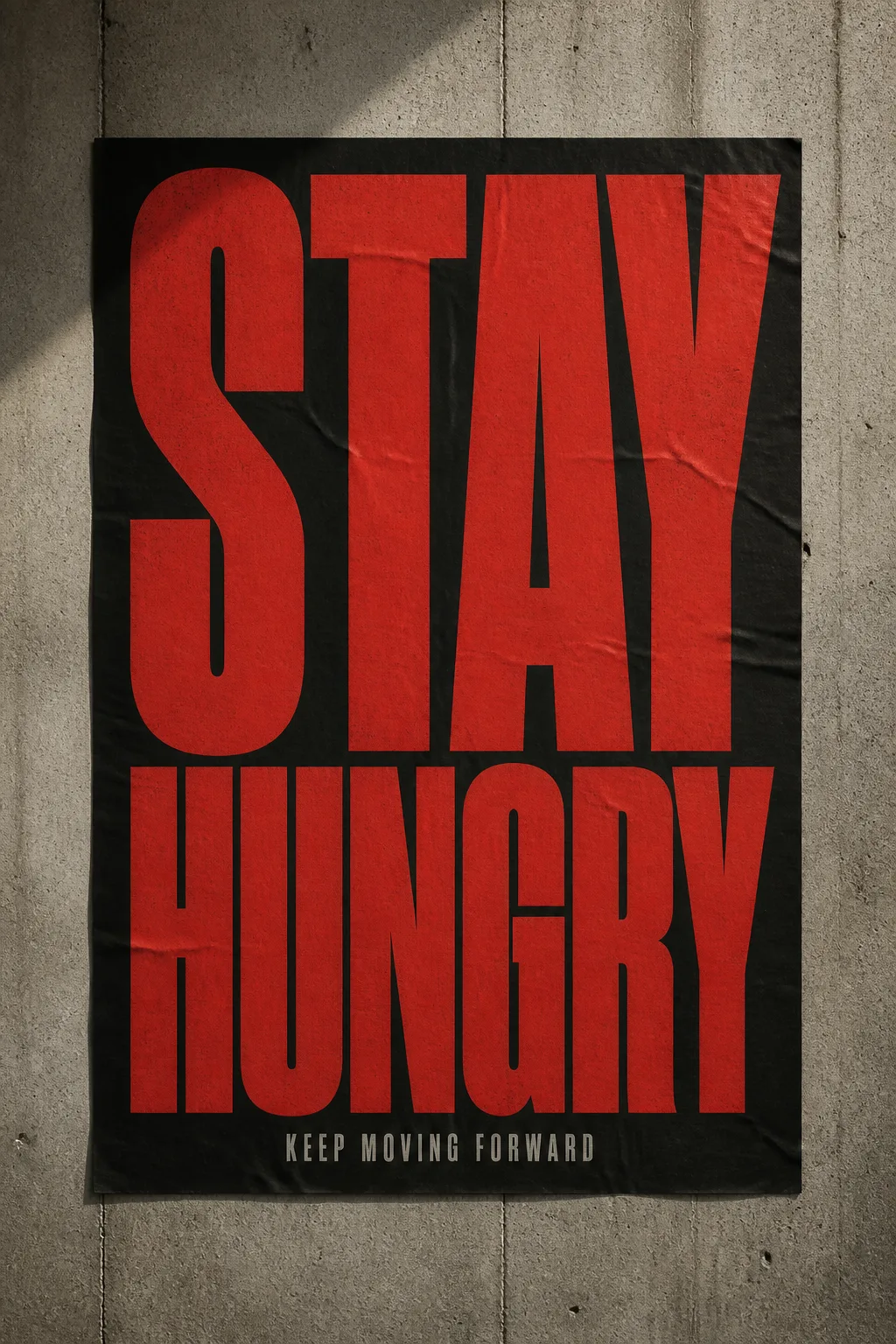 Bold Typographic Concrete Wall Poster