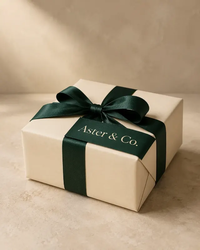 Branded Logo On Gift Box Ribbon