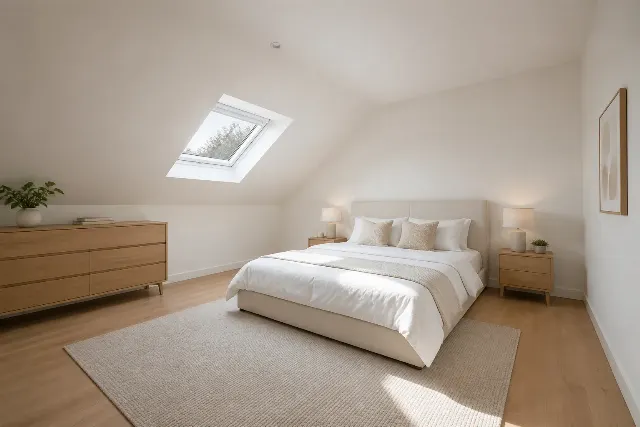 Bright Attic Bedroom With Skylight