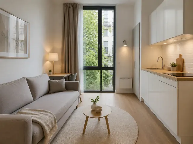 Bright Compact Studio Apartment Listing Photo