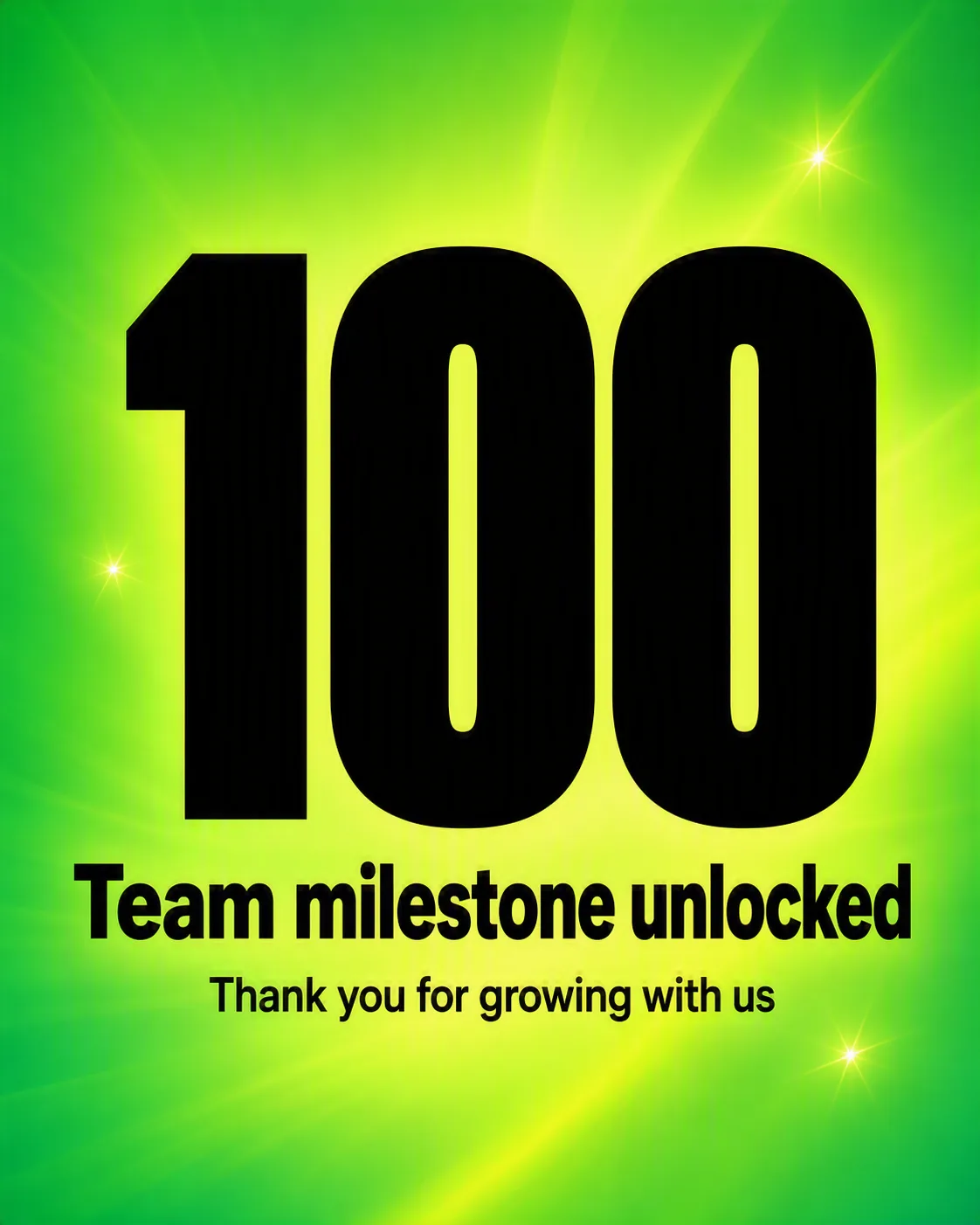 Bright Green Hiring Milestone Instagram Post